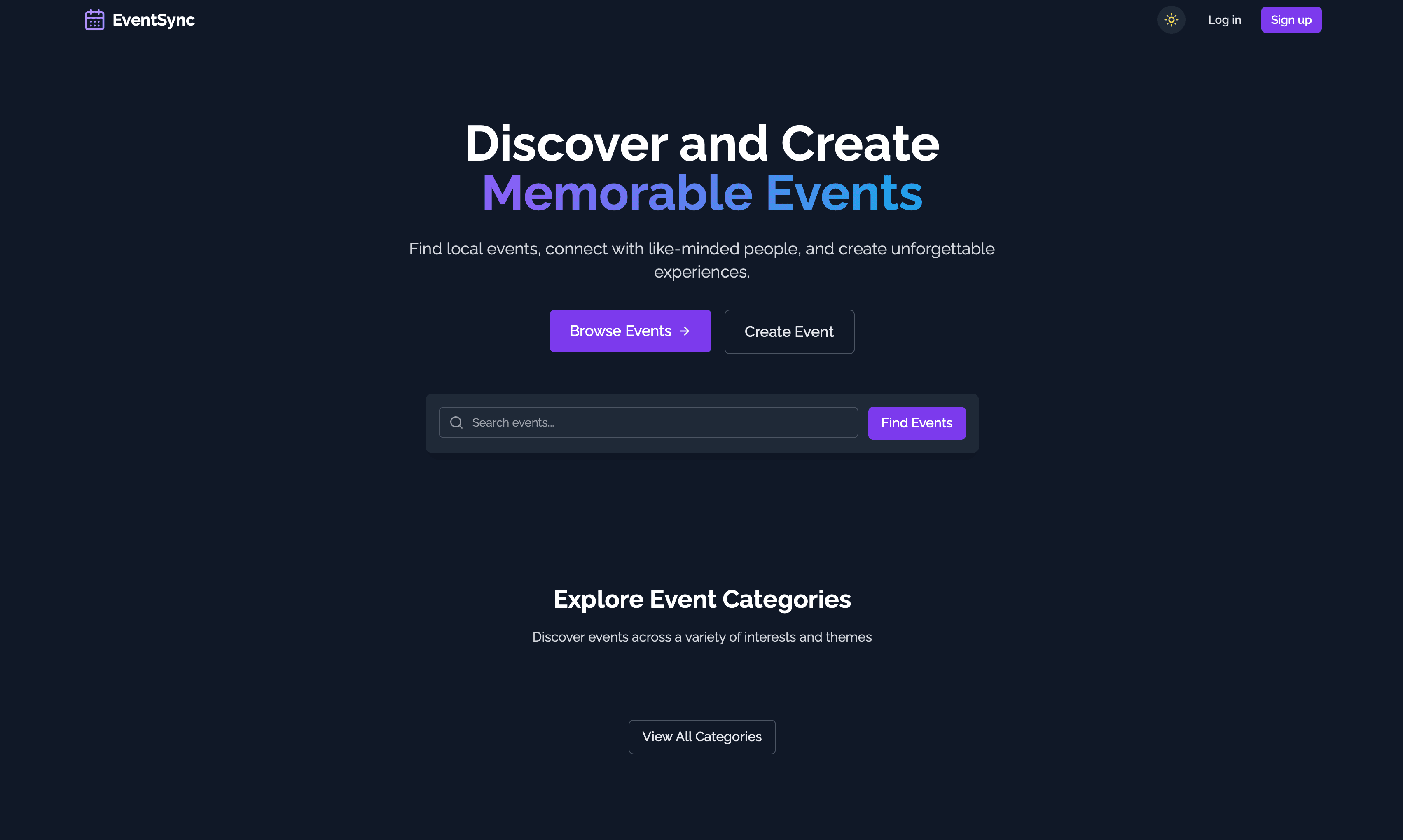 EventSync website preview