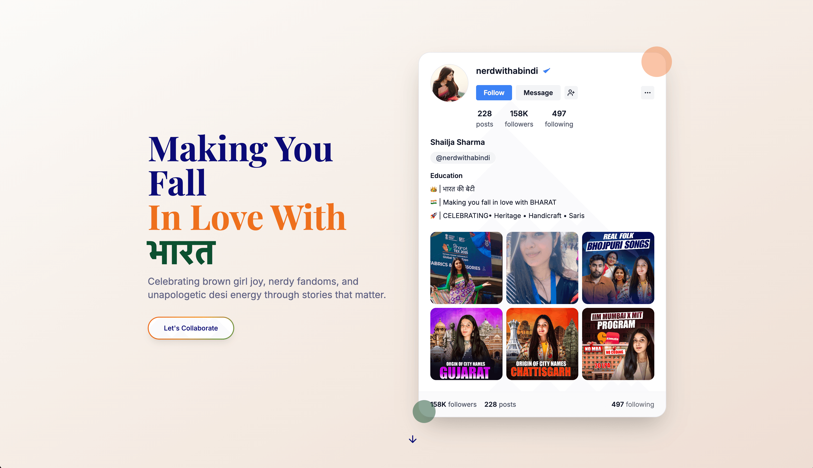NerdWithABindi website preview