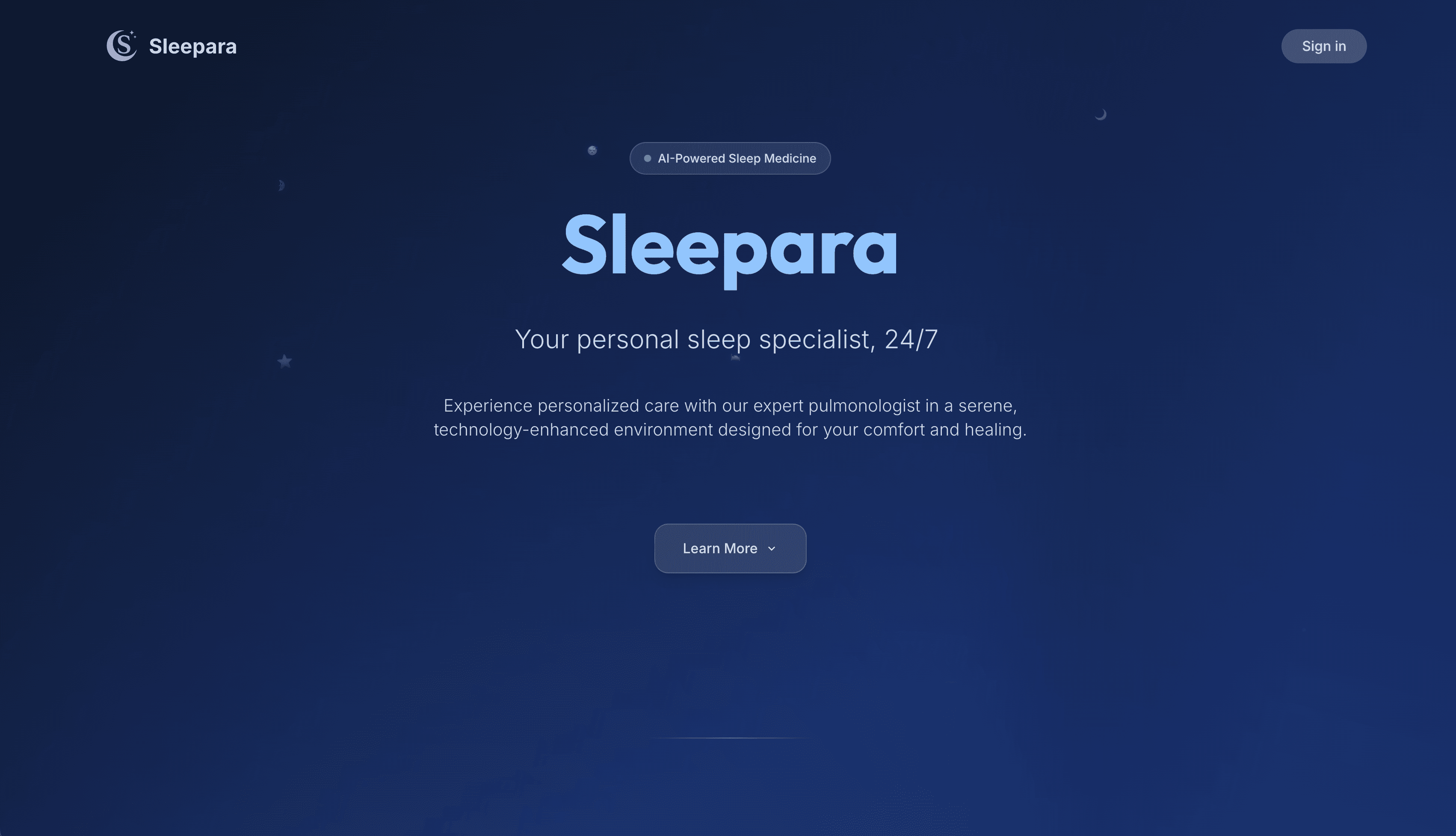Sleepara website preview